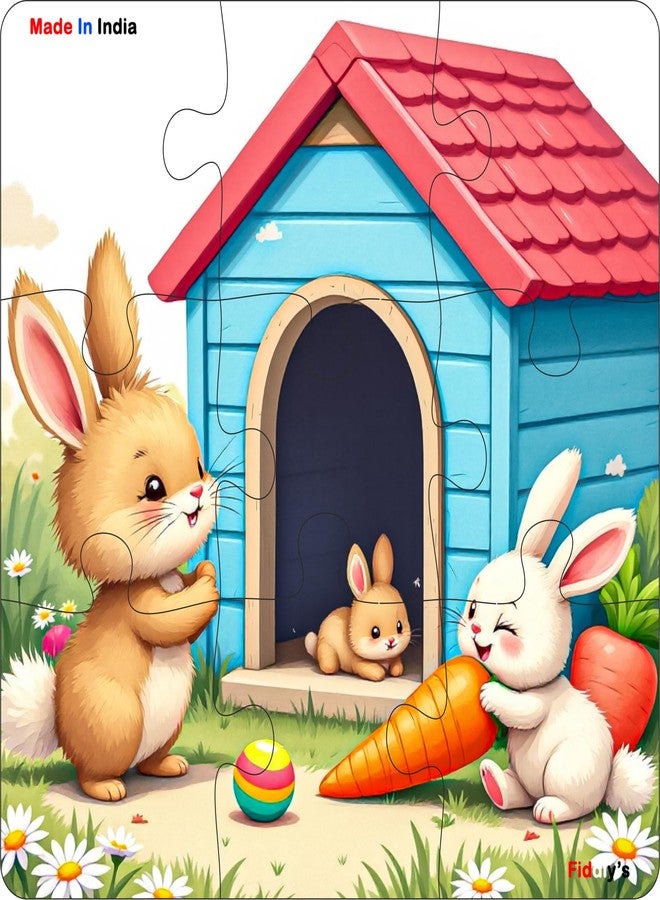 فيدلايز لعبة أحجية الصور المقطوعة الخشبية ذات الطبقة الواحدة من فيدليز للأطفال - 9 قطع، مناسبة للأعمار من 2 إلى 6 سنوات، للبنات والأولاد، أحجية صور مقطوعة على شكل حيوانات (عبوة من 4 حيوانات أليفة) - Image 5